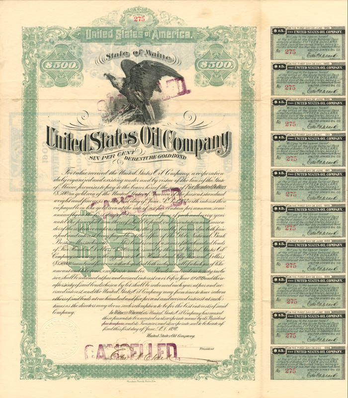 United States Oil Co. - $500 Bond